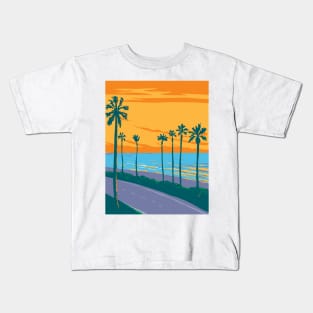 Tamarack Surf Beach in Carlsbad State Beach California WPA Poster Art Kids T-Shirt